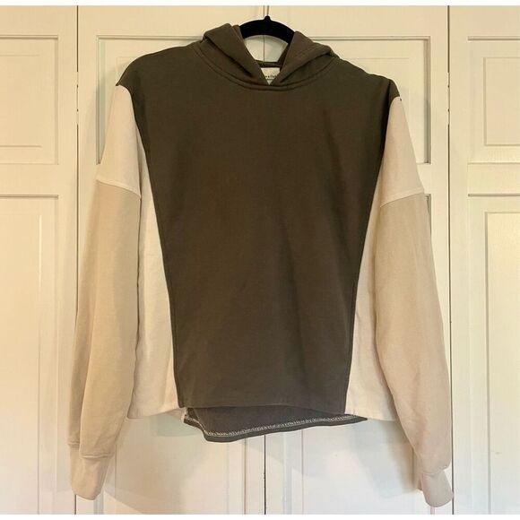 Abercrombie & Fitch Soft AF colorblock cropped hoodie small - Picture 2 of 8